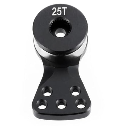 Aluminum Alloy 25T Servo Saver 5 Holes Adjustable Hi-Torque Servo Saver Horn 25T Compatible with Futaba Tamiya Servos 1/10 RC Car Crawler SCX10 Capra TRX4 TRX6 RC Boat Parts (Black-L) - color: Black-l