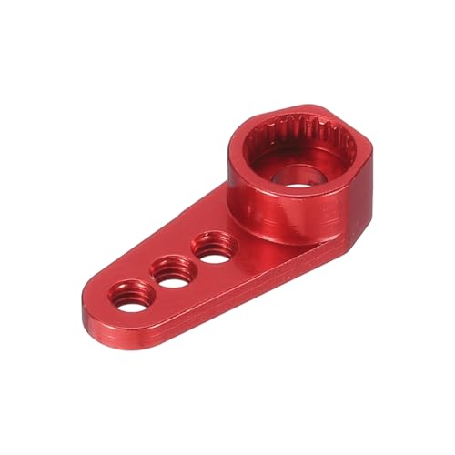 MECCANIXITY Aluminum Alloy 1/18 25T Steering Servo Arm Horn Red for DIY RC Car/Boat/Airplane Boat Accessories 2 Pcs - color: Red