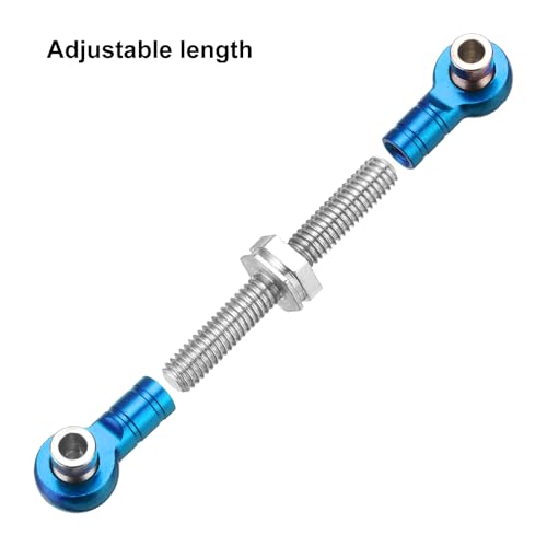 MECCANIXITY 4pcs Steering Servo Turnbuckle Rod RC Aluminum Alloy Linkages for HSP 1/10 94123 On-Road RC Car(Blue) - color: Blue, size: 32mm