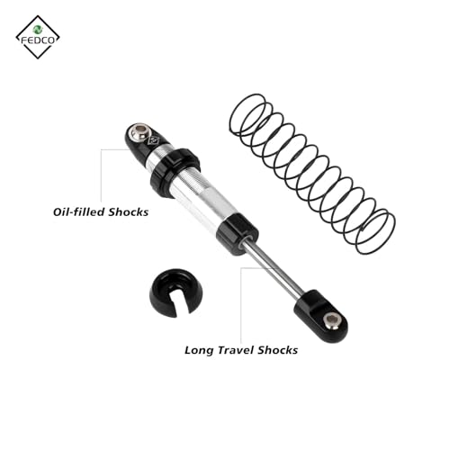 UTB18 Shocks 92MM Long Travel Shocks Absorber for Axial Capra UTB18 Upgrades Trail 4WD 1/18 RC Crawler - color: Black