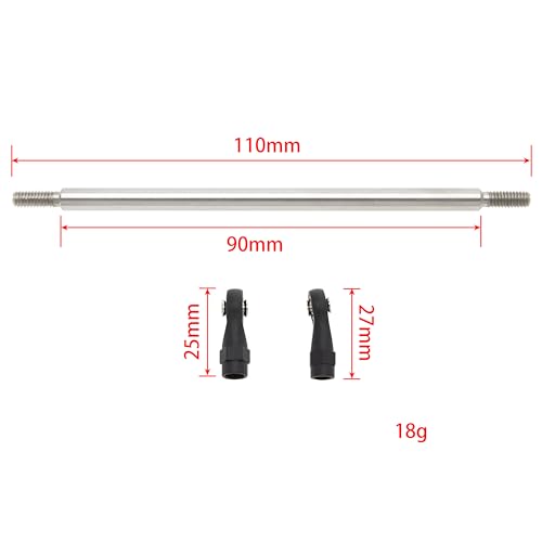 MEUS RACING 1/10 Links Steel Chassis Links Kit for Traxxas TRX4 Axial SCX10 Tamiya CCO1 Redcat Gen8 1/10 RC Crawler (110mm) - size: 110mm
