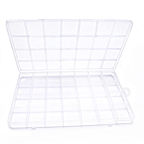 IOOLEEM Bead Organizer Box, 28 Grids Plastic Organizer Container Storage | Clear Dividers for bead arts and crafts for beading & jewelry storage & small items arts and crafts. - size: 28 Grids (1 pack)