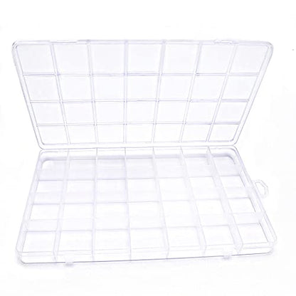 IOOLEEM Bead Organizer Box, 28 Grids Plastic Organizer Container Storage | Clear Dividers for bead arts and crafts for beading & jewelry storage & small items arts and crafts. - size: 28 Grids (1 pack)