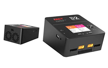 ISDT D2 MK2 lipo Battery Charger, AC 2x200W Dual Output Mode,Hobby Smart Lipo Charger Discharger for 1-6S Li-ion Life NiCd NiMH LiHV