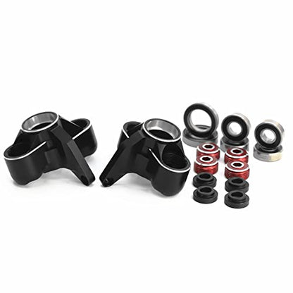 TREAL Aluminum 7075 Front Steering Blocks Knuckles for Arrma 1:8 KRATON 6S Extreme BASH (EXB) (Black) - color: Black