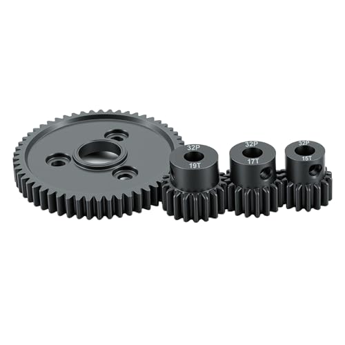 Metal Steel 54T 32P Spur Gear with 15T 17T 19T Pinion Gear Set for Slash 4x4 4WD/2WD/VXL Rally/Stampede 4x4 VXL/Summit/E-REVO/T-Maxx/Rustler 4X4 VXL. Replaces#3956