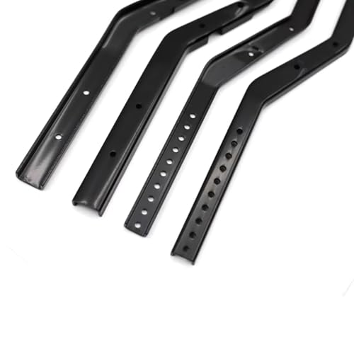RC Car Parts Compatible with Axial for SCX10 for Wrangler 1/10 RC Crawler Upgrade Parts Wheelbase Adjustable Metal for Chassis Frame Rail Set(Black) - color: Black