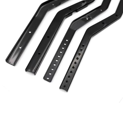 RC Car Parts Compatible with Axial for SCX10 for Wrangler 1/10 RC Crawler Upgrade Parts Wheelbase Adjustable Metal for Chassis Frame Rail Set(Black) - color: Black