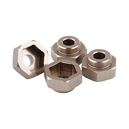 4 Sets 12mm to 17mm Hub Hex Adaptor Converter & Locknut & Wrench Upgrade Parts for 1/8 RC Wheels Fit 1/10 On-Road Off Road Car Tamiya Axial Traxxas HPI HSP Losi Kyosho Redcat, Titanium - color: Titanium