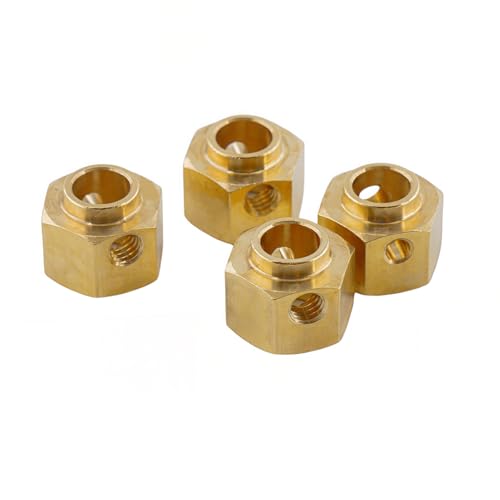 12mm Brass Wheel Hex Extension Adapters Compatible with TRX4 TRX6 1/10 RC Crawlers, Heavy Duty Wheel Hub Spacers, 4PCS (8mm)
