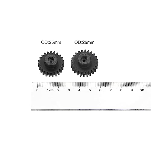 HARFINGTON Mod 1 M1 Pinion Motor Gear Set 2pcs 23T 24T Fit 5mm RC Motor Shaft M1 Pitch Gears for RC Car, with Hex Key - style: 23T 24T