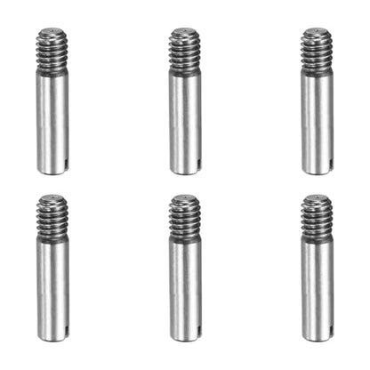 MECCANIXITY 6 Pcs M4 x 12mm Slotted Cylindrical Pins, 304 Stainless Steel Dowel External Thread Locating Parallel Pins Shelf Support Peg Pin for Furniture Installation, DIY Project - size: M4 x 12mm