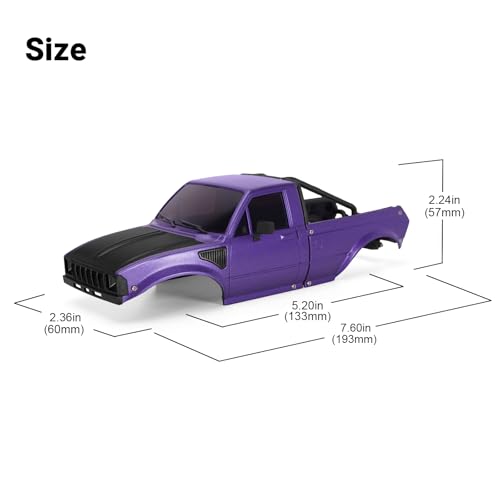 INJORA IR60-24 Body for SCX24 C10 Bronco Wrangler Basecamp 4Runner (Purple) - color: Purple