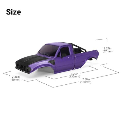 INJORA IR60-24 Body for SCX24 C10 Bronco Wrangler Basecamp 4Runner (Purple) - color: Purple
