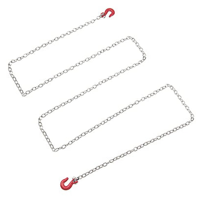 1/10 RC Metal Tow Hook with Trailer Tow Chain Buckle Shackles RC Decorations Accessories Compatible with Axial SCX10 Traxxas TRX4 90046 Tamiya CC01 D90 TF2 1/10 RC Crawler Car
