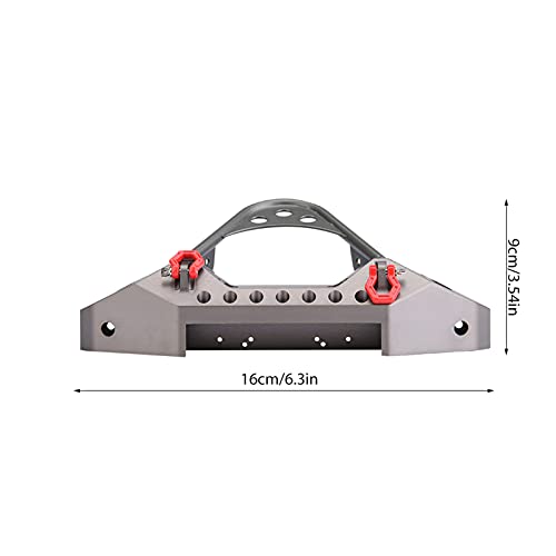 ZJchao RC Bumper, RC Front Bumper Metal Front Upper with 2 LED Lights for ‑4 1/10 Scale Crawler (Ti Color) - color: Ti Color