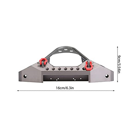 ZJchao RC Bumper, RC Front Bumper Metal Front Upper with 2 LED Lights for ‑4 1/10 Scale Crawler (Ti Color) - color: Ti Color