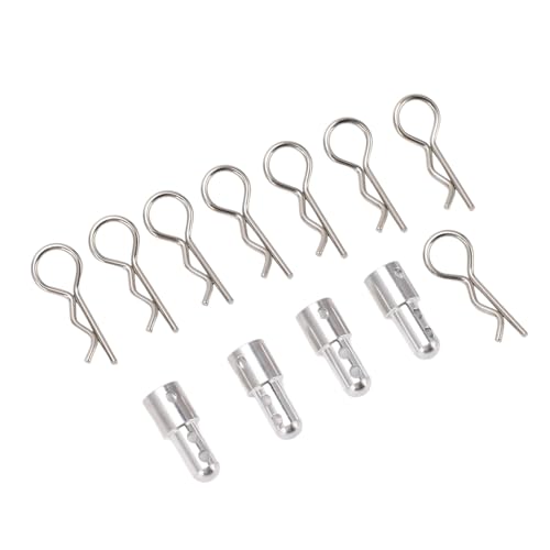 RC Body Post Mount, Adjustable Height Aluminum Alloy RC Car Shell Column, Silver Locator Holes for MJX 1/14 14301 14302 Trucks