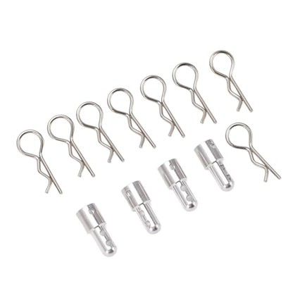 RC Body Post Mount, Adjustable Height Aluminum Alloy RC Car Shell Column, Silver Locator Holes for MJX 1/14 14301 14302 Trucks