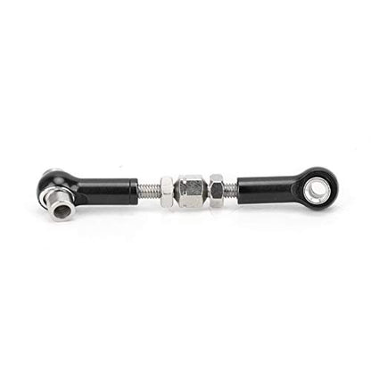 6 Pcs Adjustable Servo Links Tie Rod Set High Precision Aluminum Alloy RC Car Accessories for 1/10 1/12 Buggy Touring Drift Cars Red Purple Black Dark Blue Light Blue (Black) - color: Black