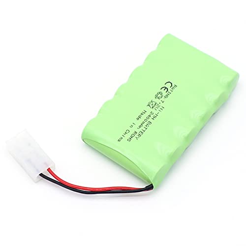7.2V 2400mAh Ni-MH Battery with Tamiya Connector for RC Car Remote Toy | Electric Toy Truck, Construction-Dumper Remote Control, AA Battery, USB Charging Cable, KET Tamiya Connector, Fits RC dumper