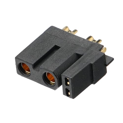 ELFCULB 10pcs Amass XT30U (2+2) Upgrade Female Connectors, Drone FPV Lipo Battery Connectors, Gold Plated for RC UAV Robots (Black) - color: 10pcs XT30U(2+2) Female