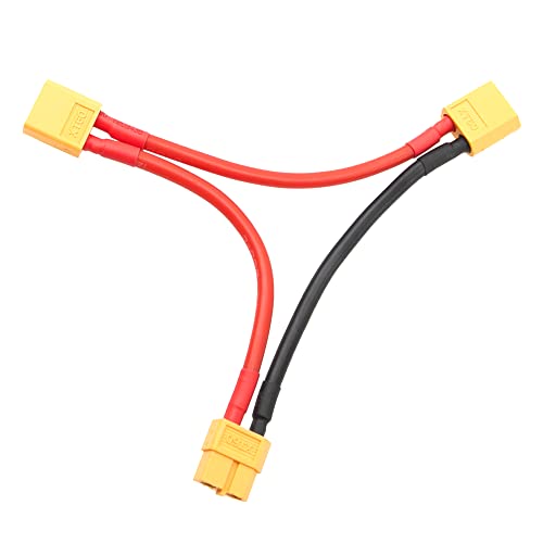 2Pcs HIRCQOO RC Car Serial Series Cable Adapter Compatible with XT90 Large Tamiya Traxxas EC5 XT60 EC3 T Plug for RC Truck Boat Lipo Battery ESC (XT60 Plug) - style: XT60 Plug