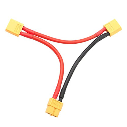 2Pcs HIRCQOO RC Car Serial Series Cable Adapter Compatible with XT90 Large Tamiya Traxxas EC5 XT60 EC3 T Plug for RC Truck Boat Lipo Battery ESC (XT60 Plug) - style: XT60 Plug
