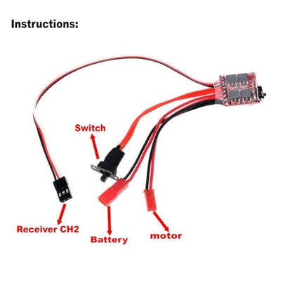 Digital Radio Remote Control with Receiver Battery 30A ESC Set for WPL RC Car