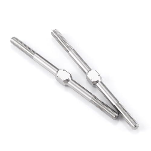 RCHUBAM 2PCS RC Turnbuckles Camber M3 Link Rod for 1/10 TRX-4 Slash 4X4 | 1 Pairs 14mm-50mm Suspension Rod,Alloy Steering Linkage Tie Rods - style: 50mm