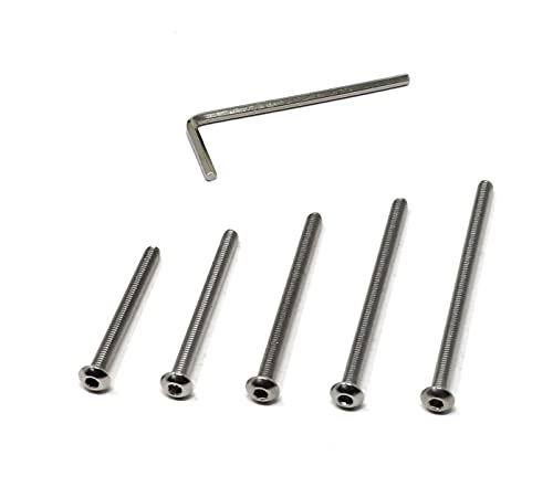 iexcell 100 Pcs M3 x 30/35/40/45/50 Stainless Steel 304 Hex Socket Button Head Cap Screws Bolts Assortment Kit - size: M3 x 30/35/40/45/50mm