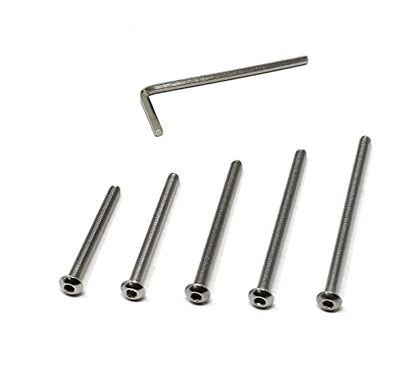iexcell 100 Pcs M3 x 30/35/40/45/50 Stainless Steel 304 Hex Socket Button Head Cap Screws Bolts Assortment Kit - size: M3 x 30/35/40/45/50mm