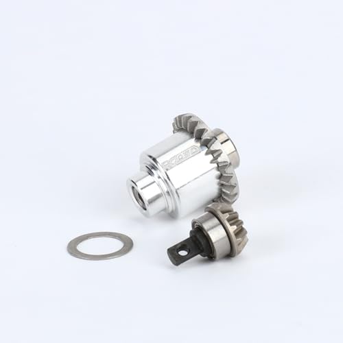 RCAWD Full-Metal Differential Assembly with Drive Gear for 1/18 1/24 Scx24 FMS Fcx18 Fcx24 Rc Crawler Car Upgrade Parts Silver - color: Silver