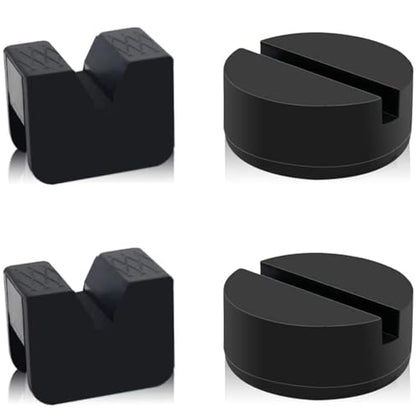 2 Types Jack Stand Pads Adapter 3 Ton Universal Rubber Slotted Frame Rail Pinch welds Protector for Jack Stand (4 Pack)