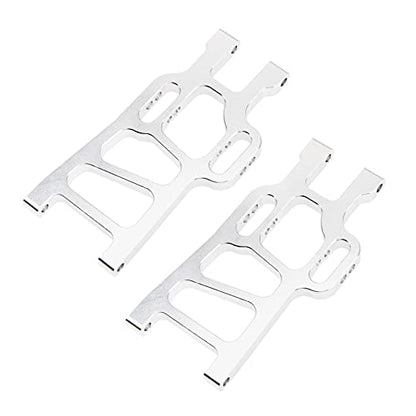 Metal Front Lower Suspension Arm Upgrade Part 08005 Compatible with Redcat Racing HSP 94111 1/10 RC Car Truck (Silver) - color: Silver