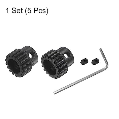 HARFINGTON 32P Hardened Pinion Motor Gear Set 2pcs 17T 18T Fit 5mm RC Motor Shaft 0.8 Metric Pitch 32 Pitch Gears for RC Car, with Hex Key - style: 17T 18T