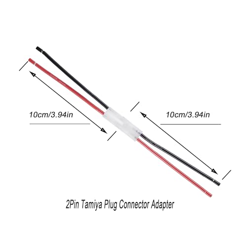 4Pairs Tamiya Plug Connector 2pin Tamiya Battery Connectors RC Battery Plug | Big Tamiya Plug Battery Male Female Connector Adapter with 14AWG 10cm Cable, for RC Car Lipo Battery Charge.(4 Tamiya2P) - size: 2 pin Tamiya Connector