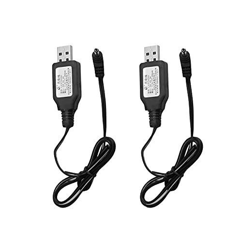 2Pcs USB Charging Cable 3.5 mm DC Elbow for RC Car 7.2V 250mA Ni-MH Ni-CD Battery