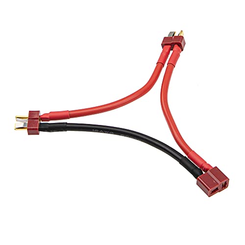 ShareGoo 12AWG 10cm T Plug Serial Series Connector & T Plug Parallel Y-Harness Adapter Silicone Wire for RC Multicopter Quadcopter Car