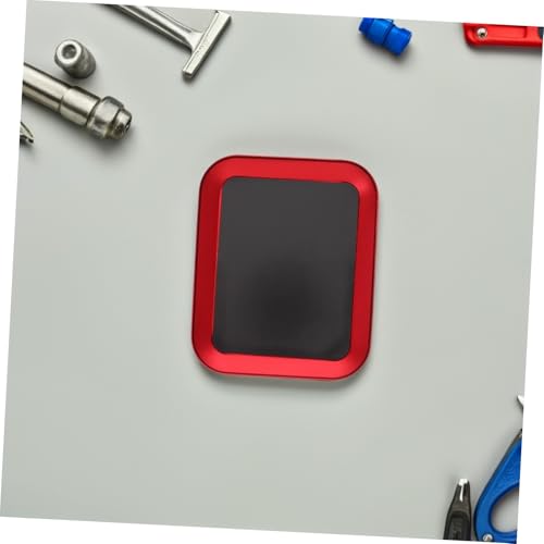 Abaodam Magnetic Rc Screw Tray Aluminum Alloy Screw Storage Plate with Red Metal Bowl for Model Aircraft and Car Parts Repair, 2pcs Set