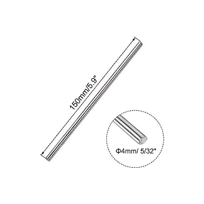 uxcell 4mm x 150mm 304 Stainless Steel Solid Round Rod for DIY Craft - 5pcs - size: 150mm