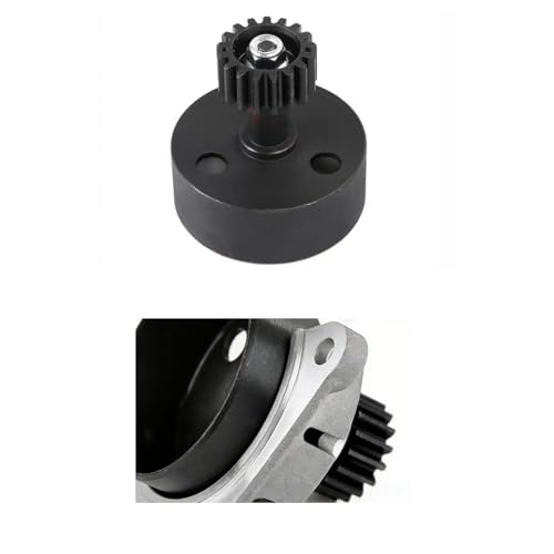 Alloy Clutch Bell and 17T Hardened Steel Pinion Gear Upgrade Set for 1/5 RC Hpi Baja 5B 5T 5SC - Enhanced Nut Fastening