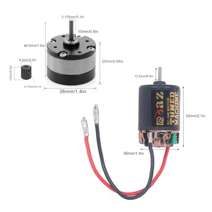 RC Car Gear Motor Mount 540 Brush Motor with 1/3 Reduction Planetary Gearbox 15T Gear for 1/10 RC Crawler Car (13T) - style: 13 Years