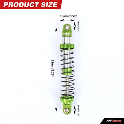RCAWD for UTB18 Capra Shocks Double Long Stroke Upgrades, Front & Rear Shock Absorbers Parts #AXI213004#AXI213000, for Axial 1/18#AXI01002 Green - color: Green