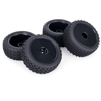 1/10 RC Buggy Tires 12mm Hex 4PCS for Serpent XRAY Tekno Yokomo Tamiya | Durable 1/10 off-road buggy tires & 12mm hex wheels.Upgrade Front and Rear Racing Tyres set.Great traction.