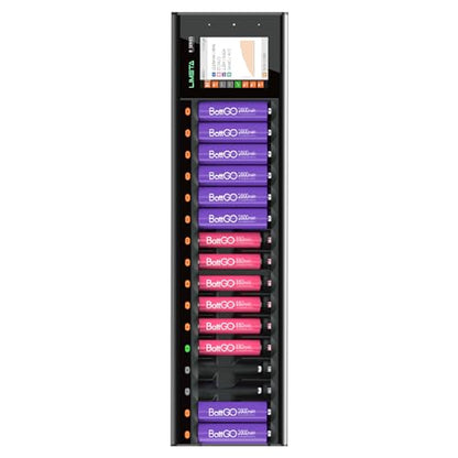 Fast Battery Charger for AA AAA NiMh/NiCd/NiZn Rechargeable Batteries, Smart Mini Z Charging Station with LCD Display, Discharge/Activation/Analyzer, Adjustable Current (16-Bay) - size: 16-bay