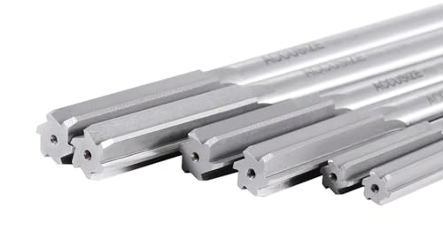 Accusize HSS Chucking Reamer Set 1/16 to 1/2 in by 1/64, 5500-SF00 | 29 Pc Fractional Set, Straight Shank, Straight Flute, Right-Hand Cut, +0.0001 to +0.0005 in Tolerance - size: 1/16" thru. 1/2" by 1/64"