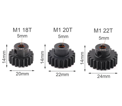 Hardened Steel 54T 1 Mod Spur Gear with 18T 20T 22T Motor Pinion Gear for 1/5 X-Maxx 1/7 XO-1 1/10 Maxx/E-Revo 2.0 VXL Upgrade Part, Replace of #6449 - size: 54T