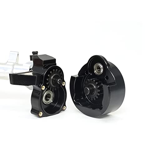 TREAL SCX24 Brass Inner Portal Covers(2P) Front Steering Knuckles 11g for Portal Axles-Black