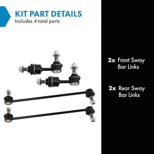 TRQ Front & Rear Sway Bar Stabilizer Link Set Compatible with 2015-2021 Kia Sedona - style: PSA27972